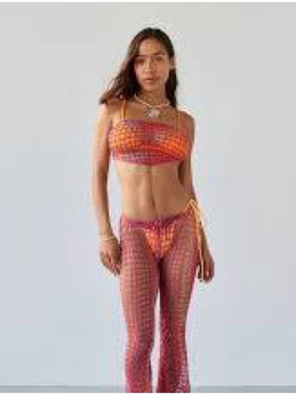 Urban Outfitters Big Sur Sheer Crochet Flare Pants